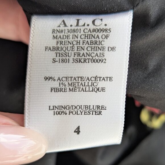 A.L.C. Avalon Mini Skirt | Metallic Print | Designer Party - Picture 7 of 11